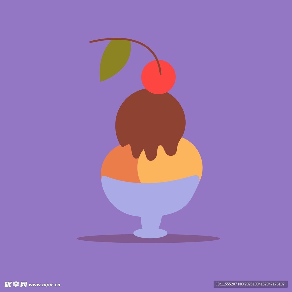 美味冰淇淋甜点插画