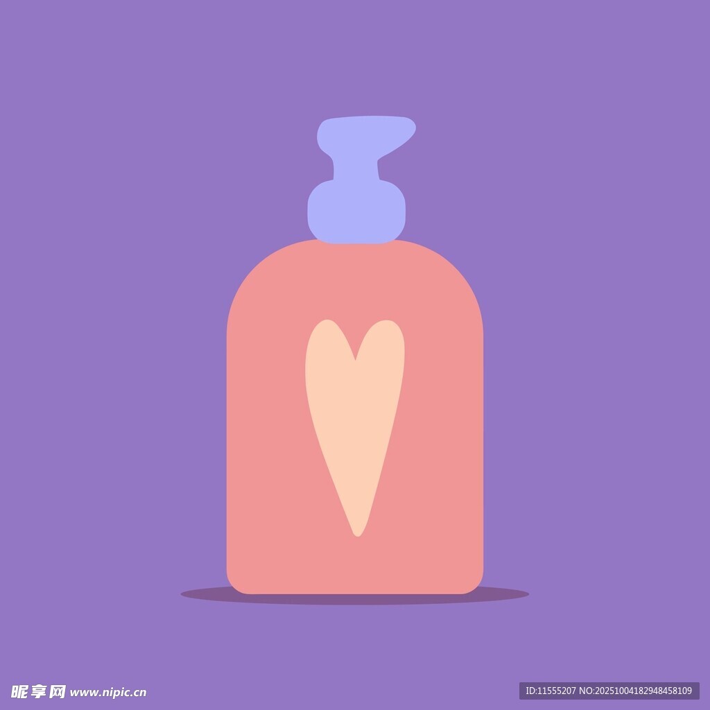 爱心图案的粉色瓶子