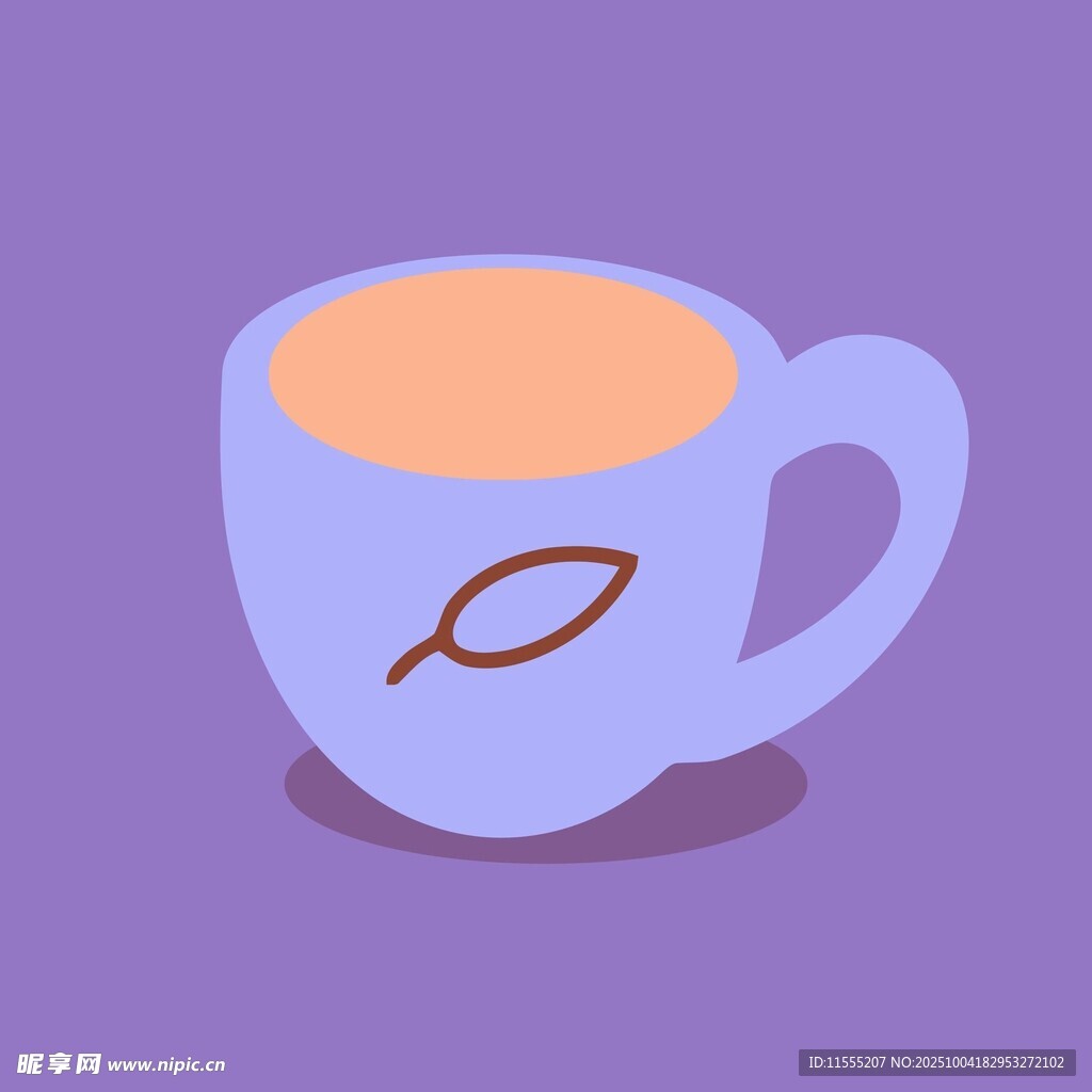 紫色茶杯中的暖茶