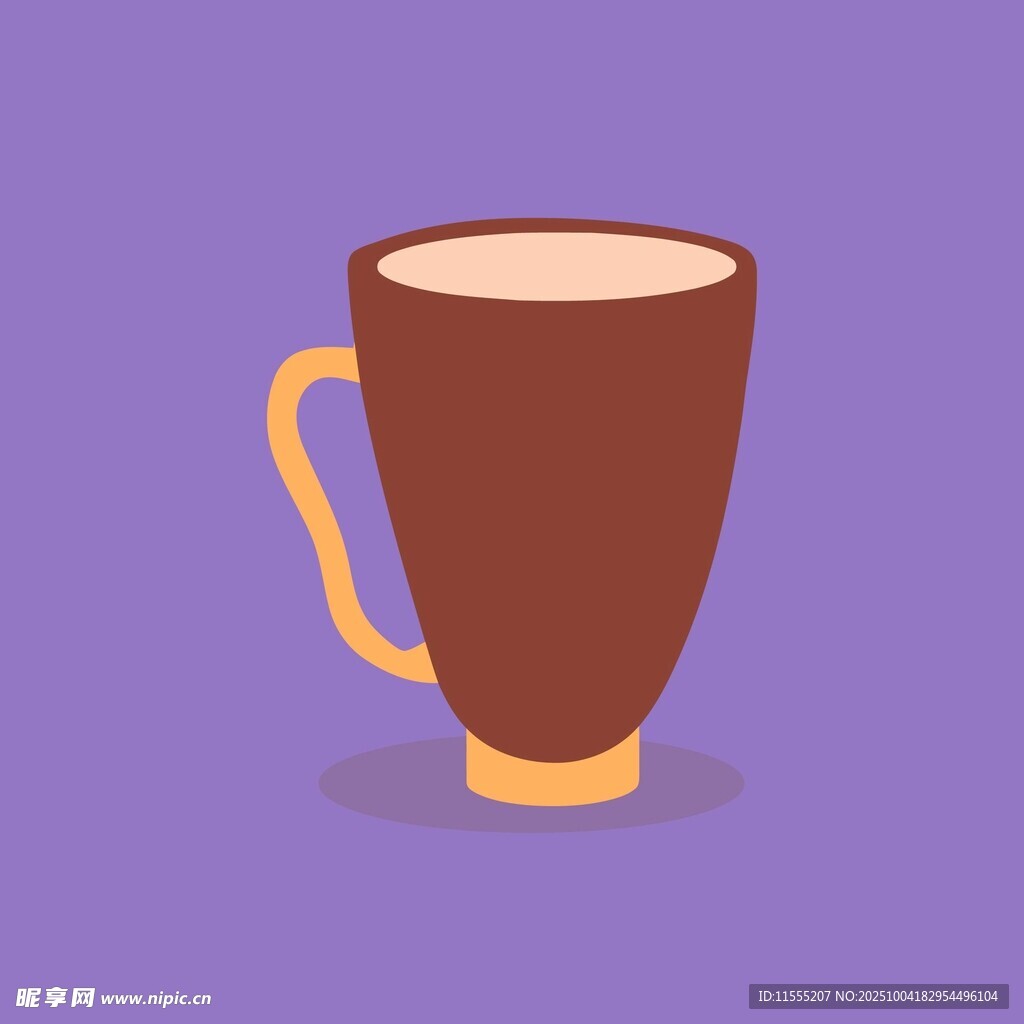 棕色咖啡杯插画