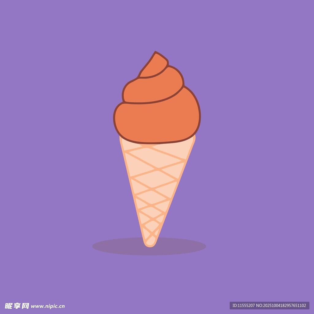 橙色冰淇淋甜筒