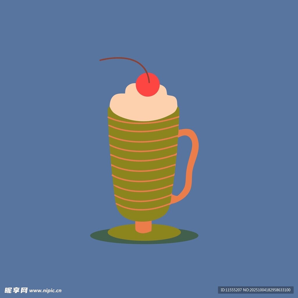 绿色奶昔配樱桃