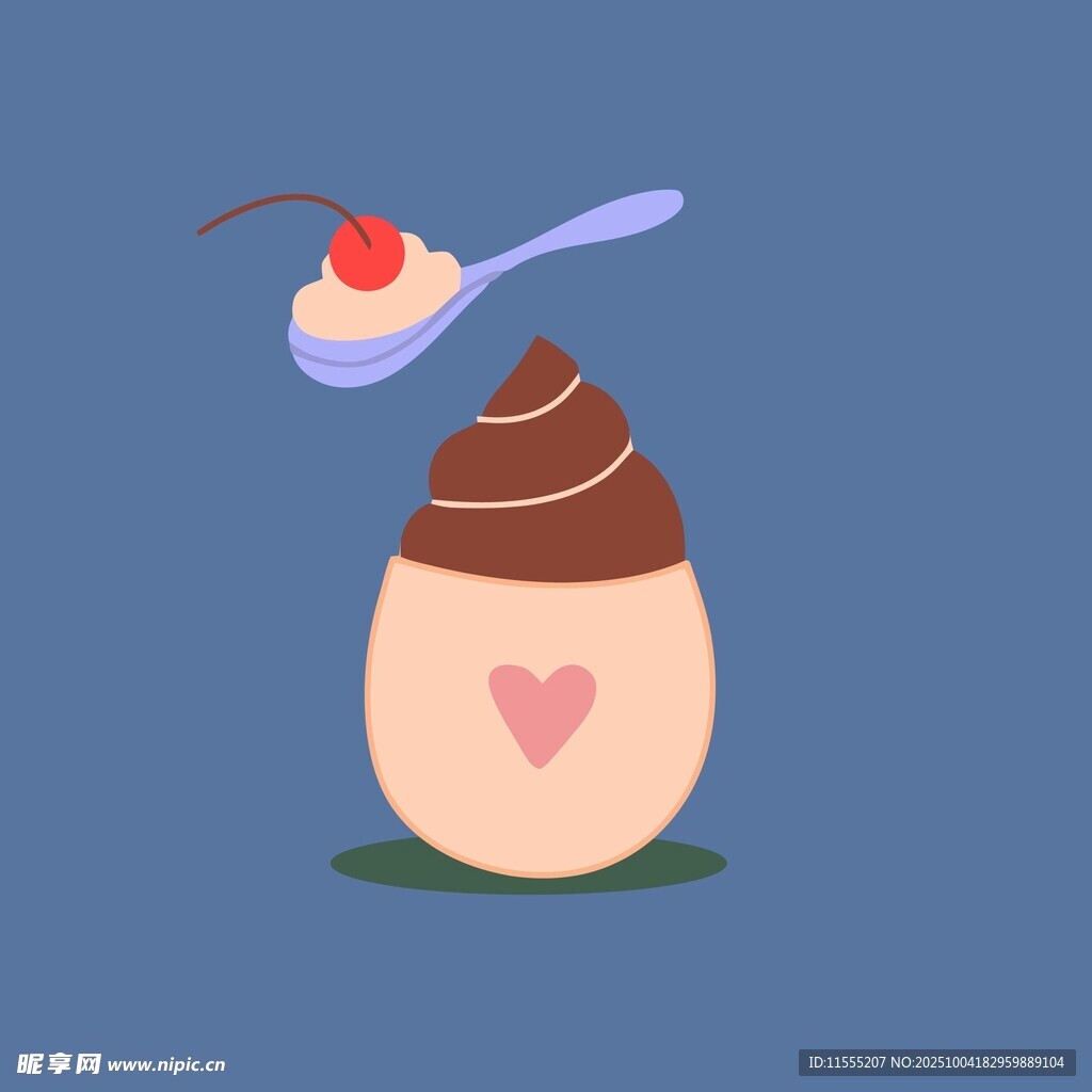 巧克力蛋配樱桃甜点