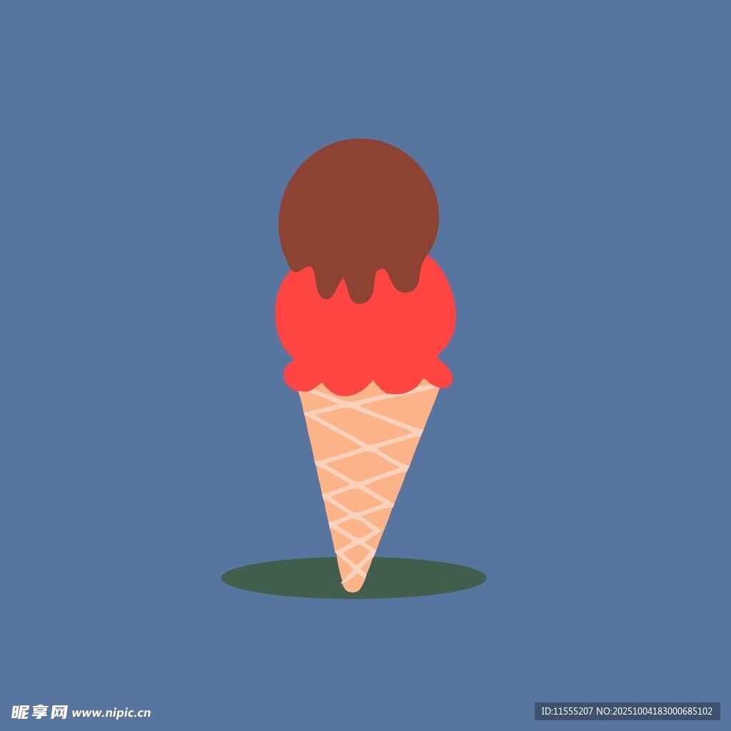 双色冰淇淋甜筒