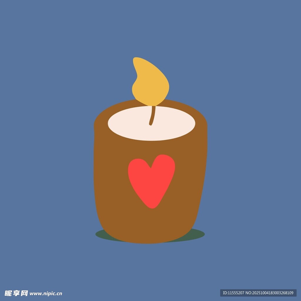 爱心蜡烛插画