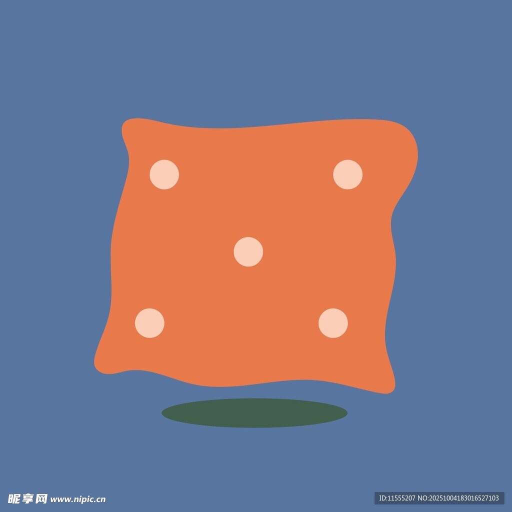 橙色波点方形抱枕