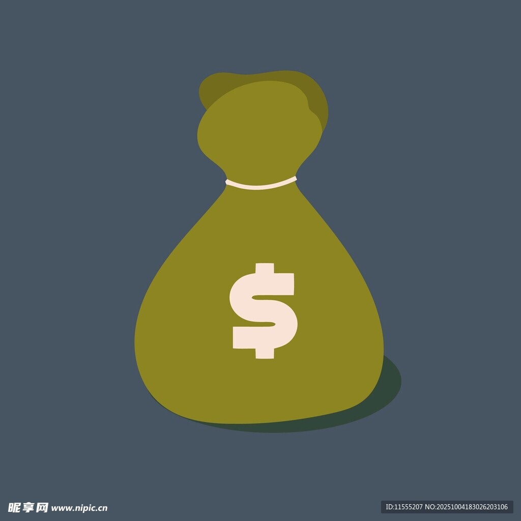 绿色美元钱袋图标