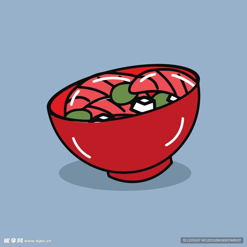 红色碗中的多彩食物