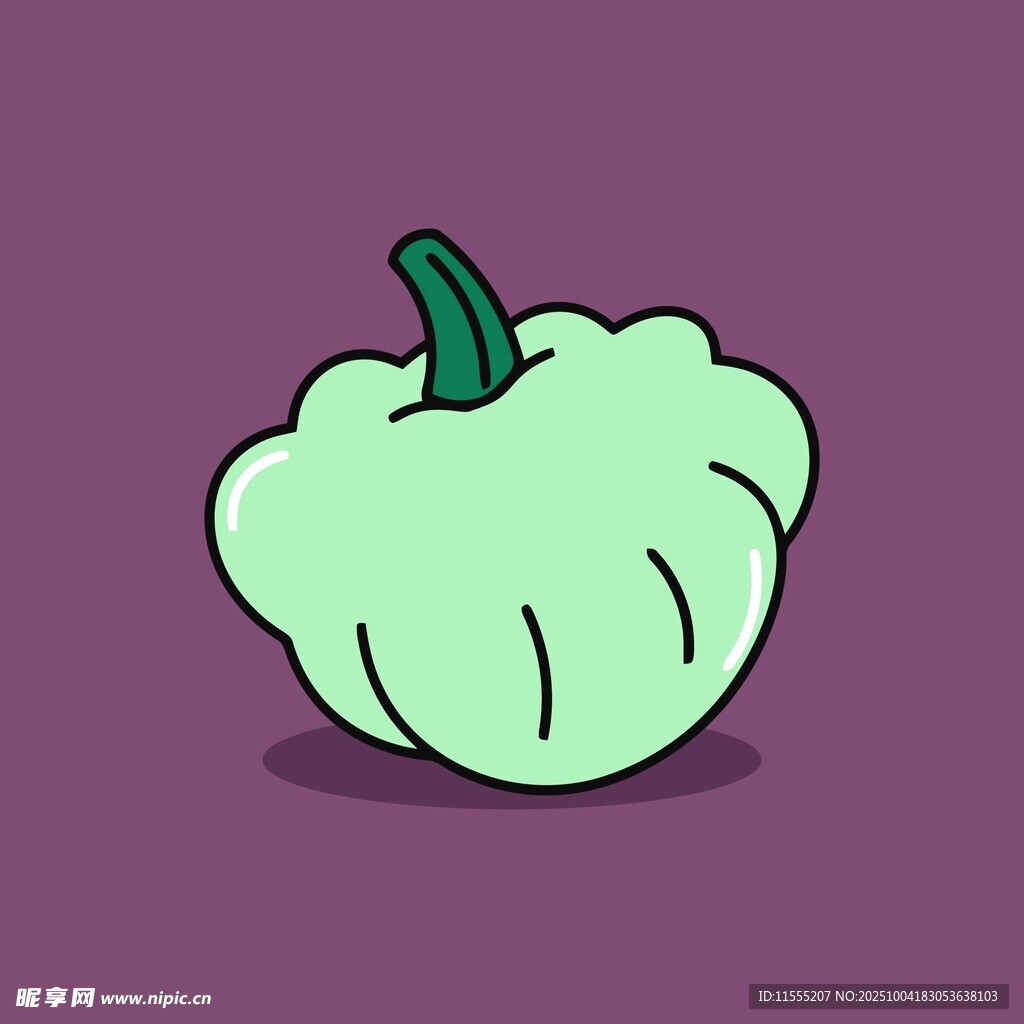 卡通浅绿色南瓜插画