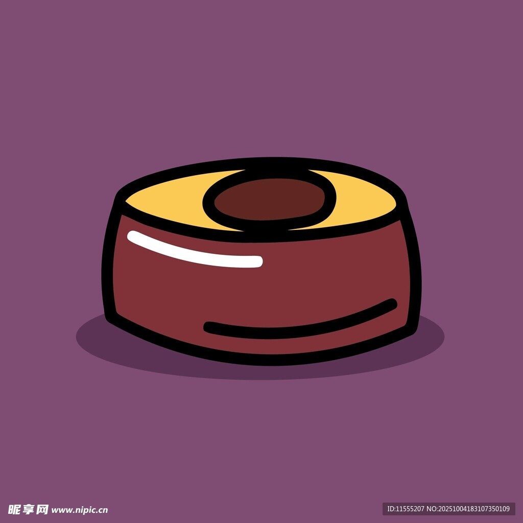 卡通风格圆形棕色小物件