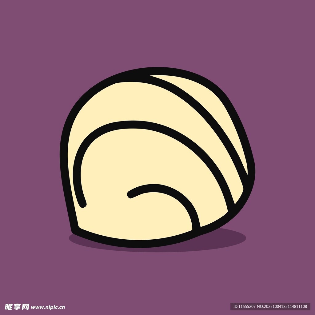 卡通风格的半圆形物体