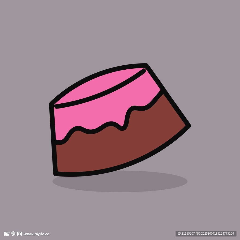 卡通风格粉色巧克力蛋糕