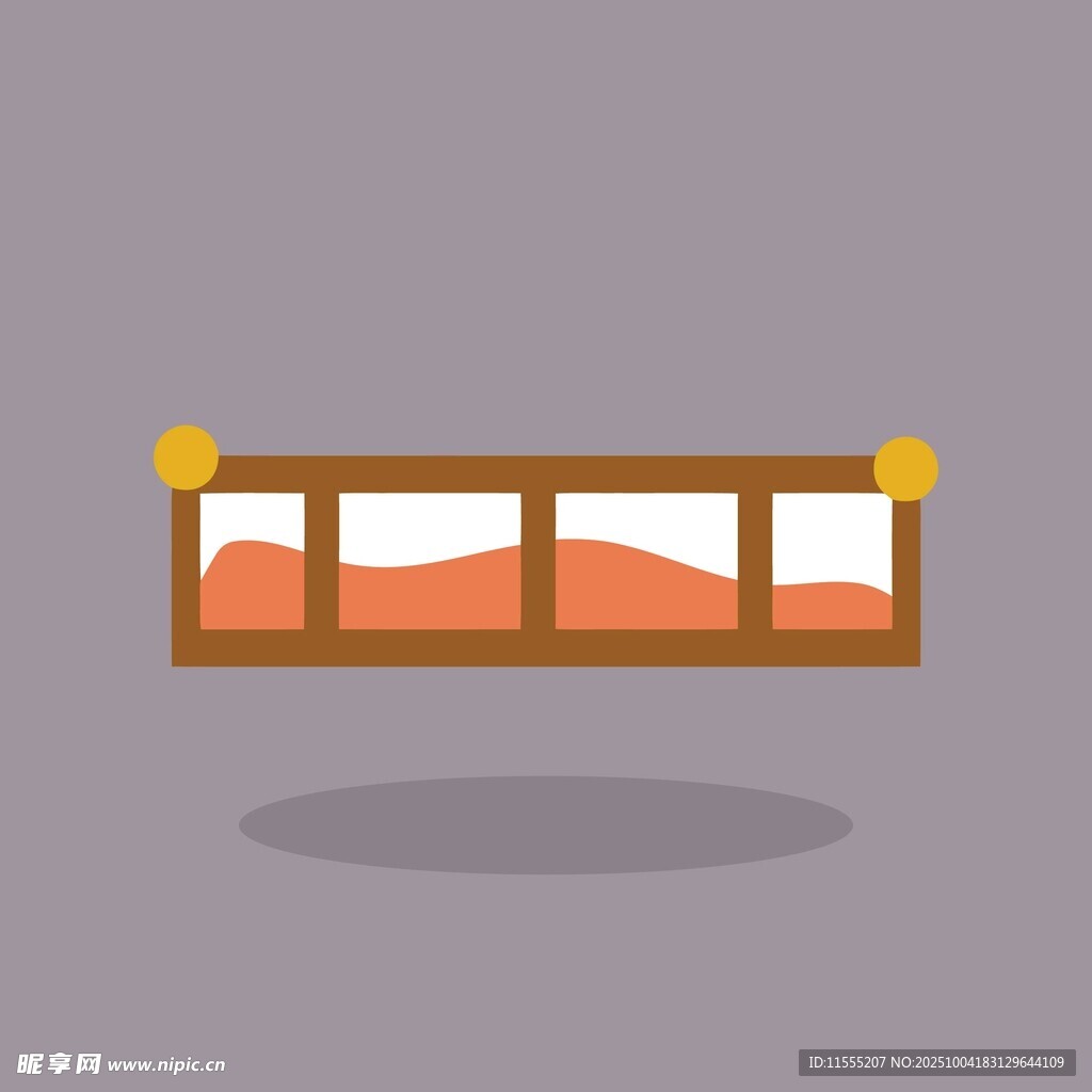 卡通风格婴儿床插画