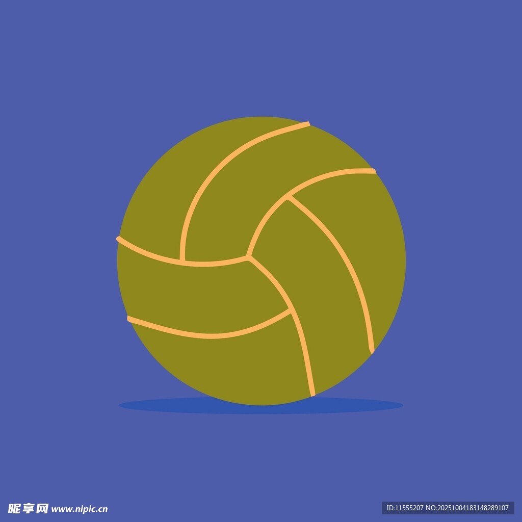 卡通风格排球插画