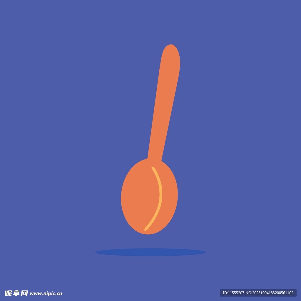 橙色勺子插画