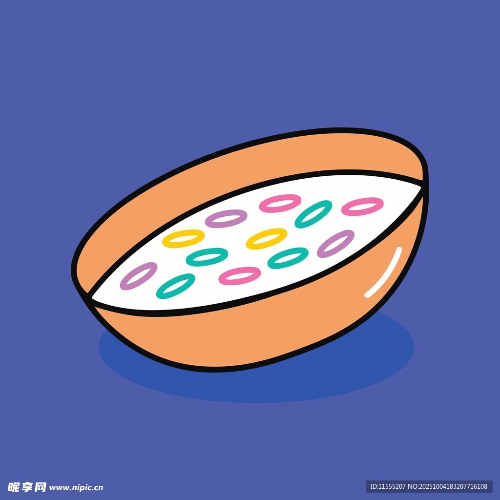 卡通风格碗中多彩糖果