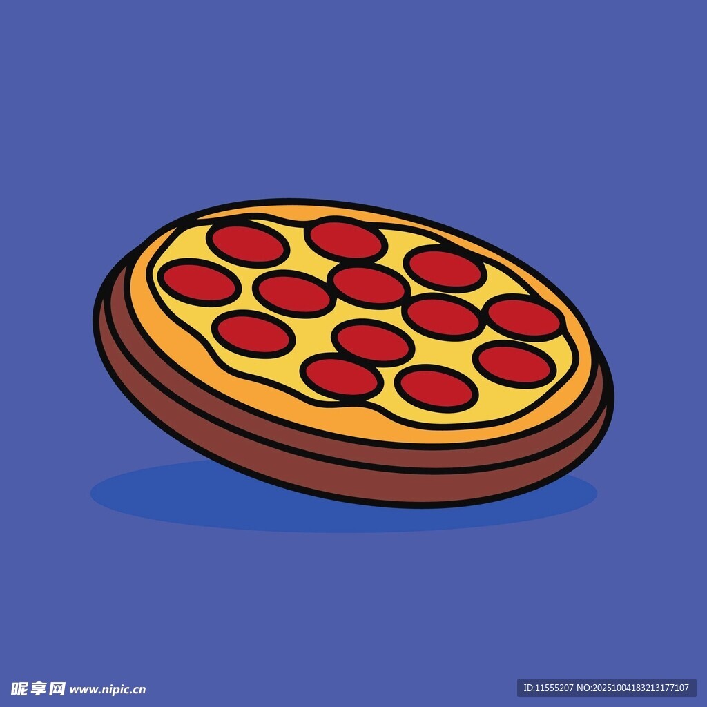 卡通风格美味披萨