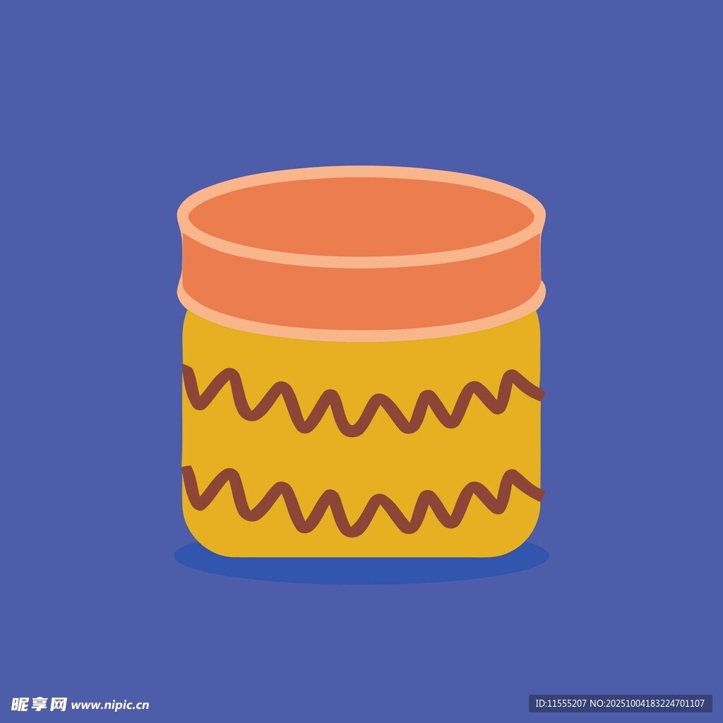 彩色条纹装饰的罐子