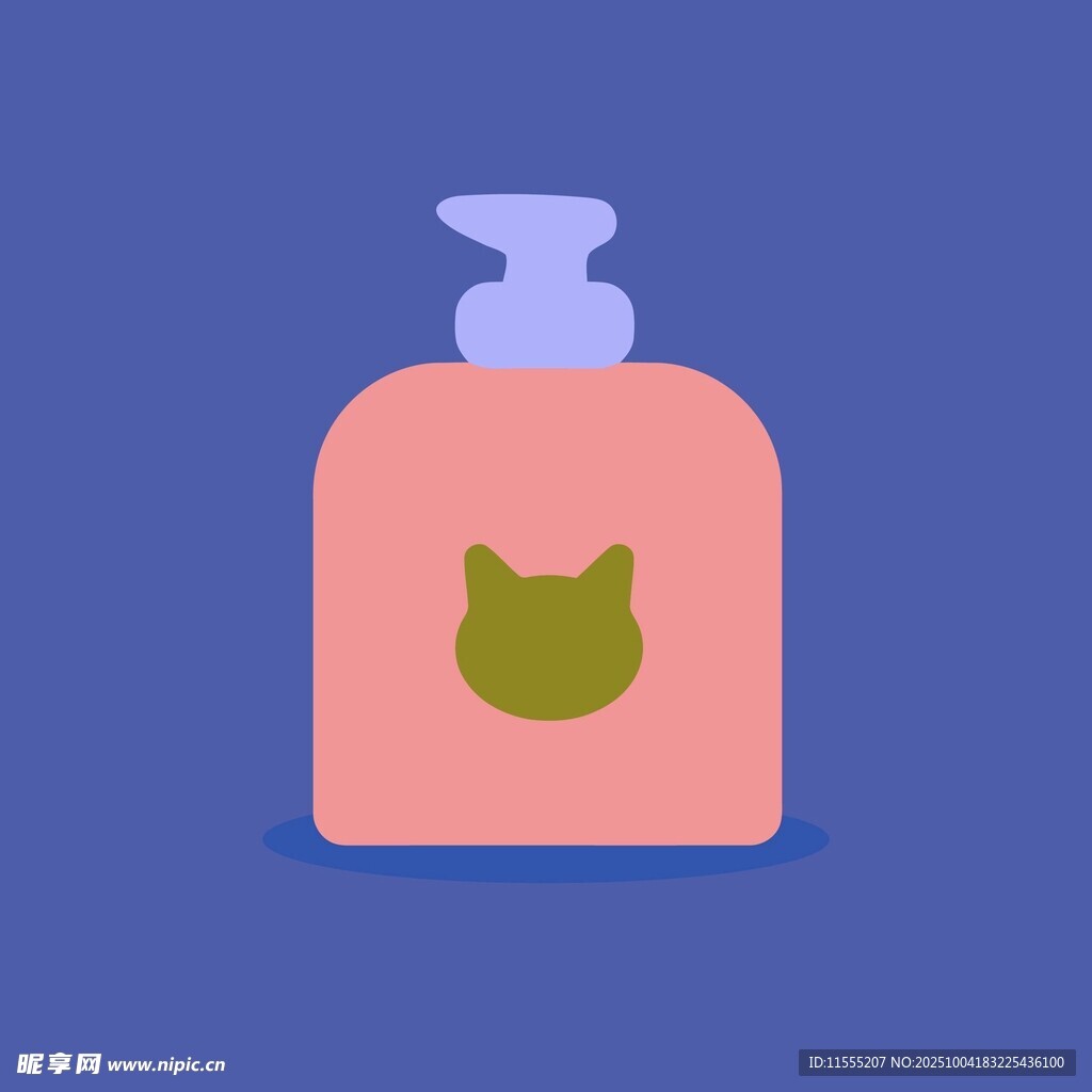 猫咪图案的粉色瓶子