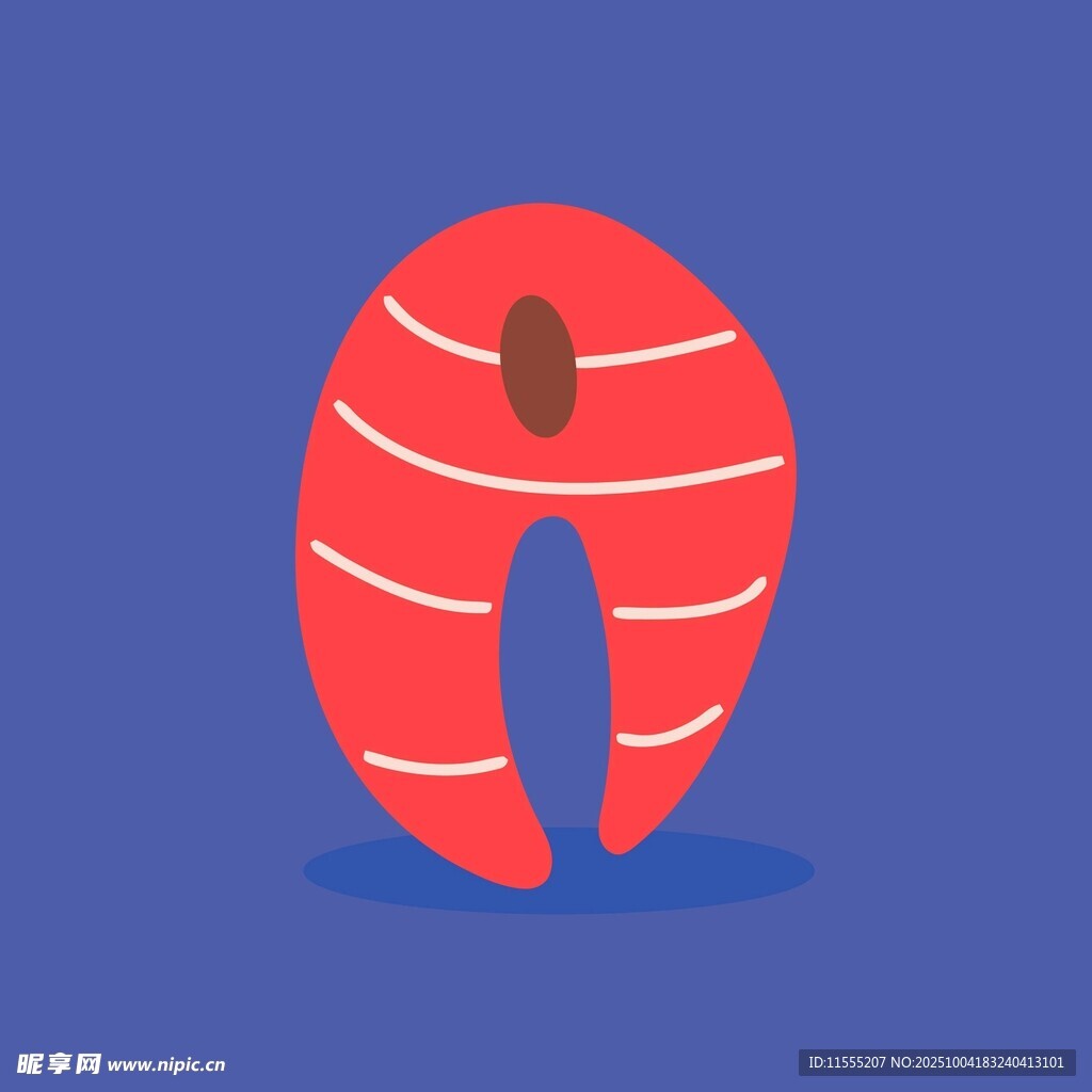 卡通风格红色条纹寿司