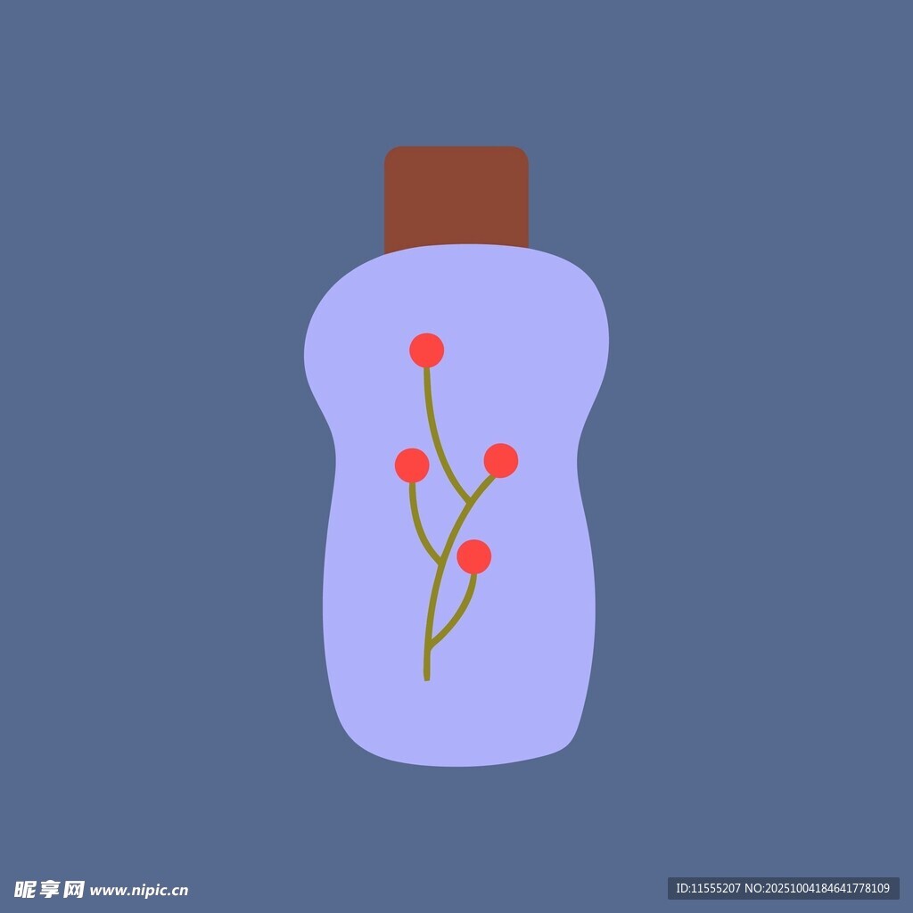 紫色花纹瓶身设计图