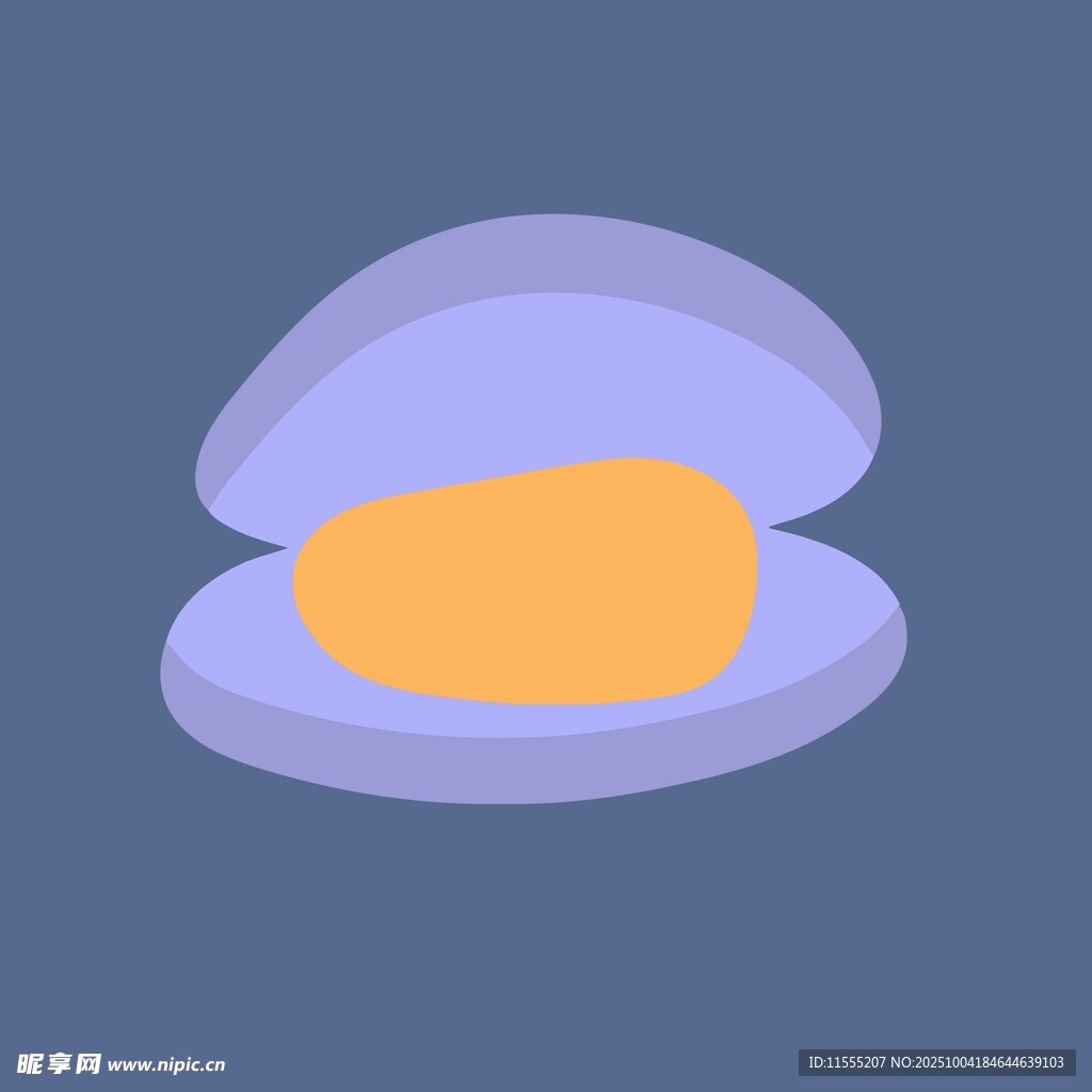 打开的贝壳与内部珍珠