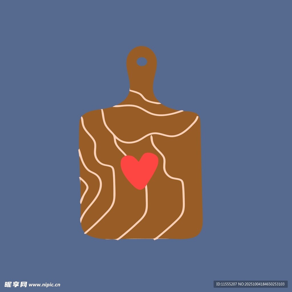 心形图案的棕色砧板