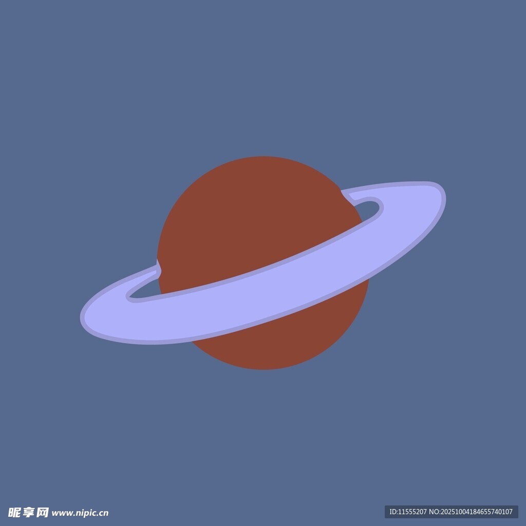 卡通风格的土星形象