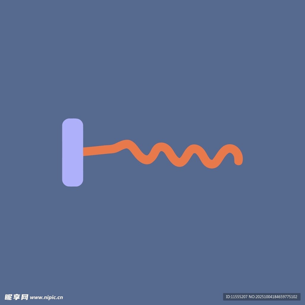 蓝色背景上的橙色波浪图形