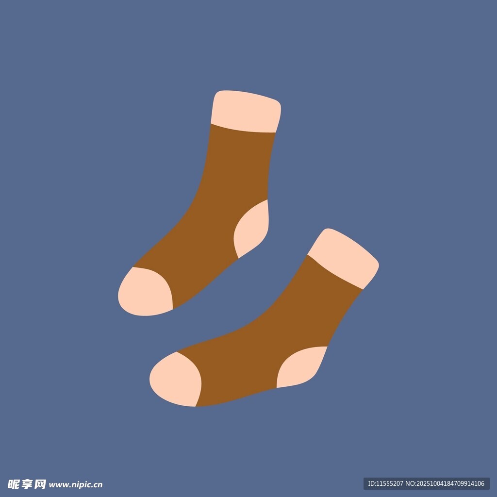 棕色补丁袜子插画