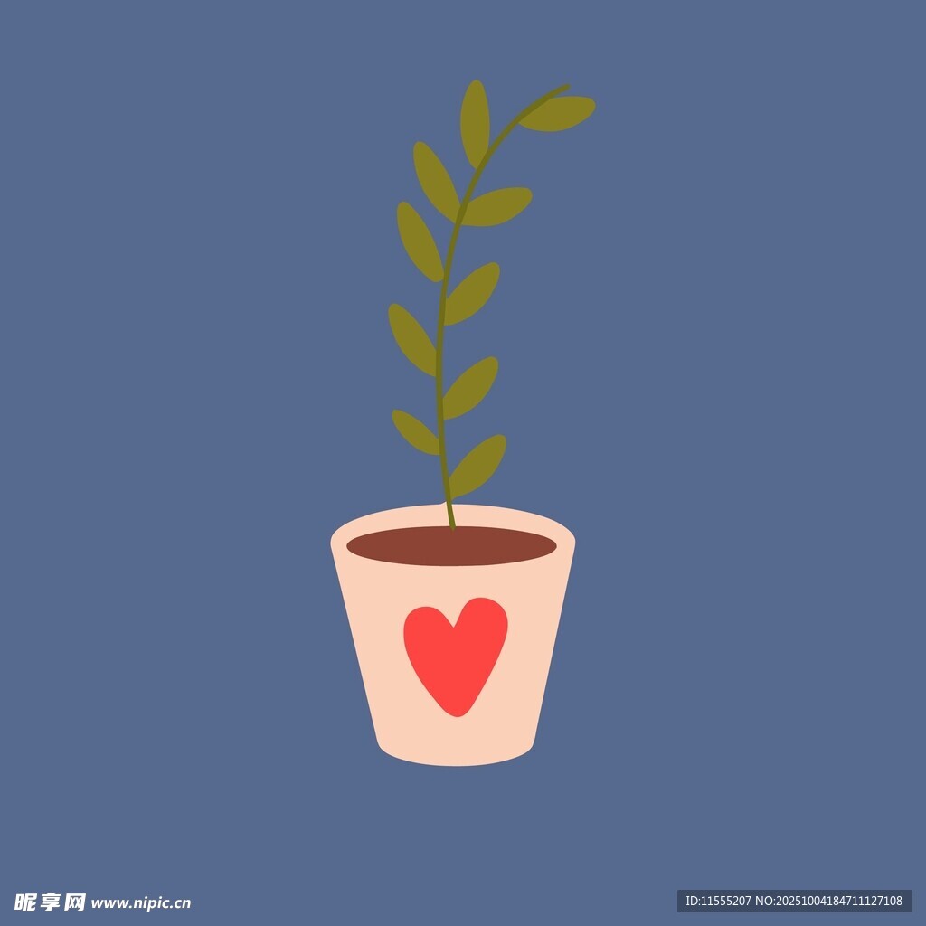 爱心花盆中的绿植