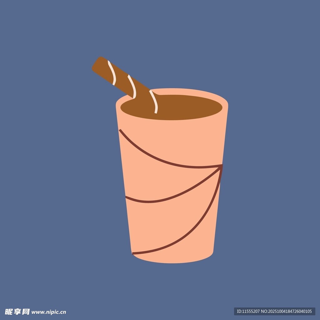 卡通风格的热饮纸杯插画