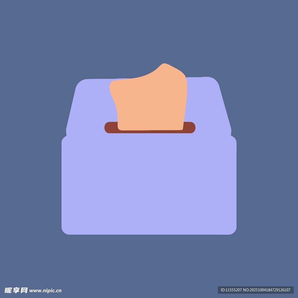 紫色纸巾盒中的纸巾