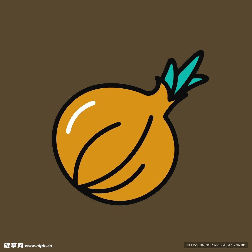 卡通风格的黄色洋葱形象