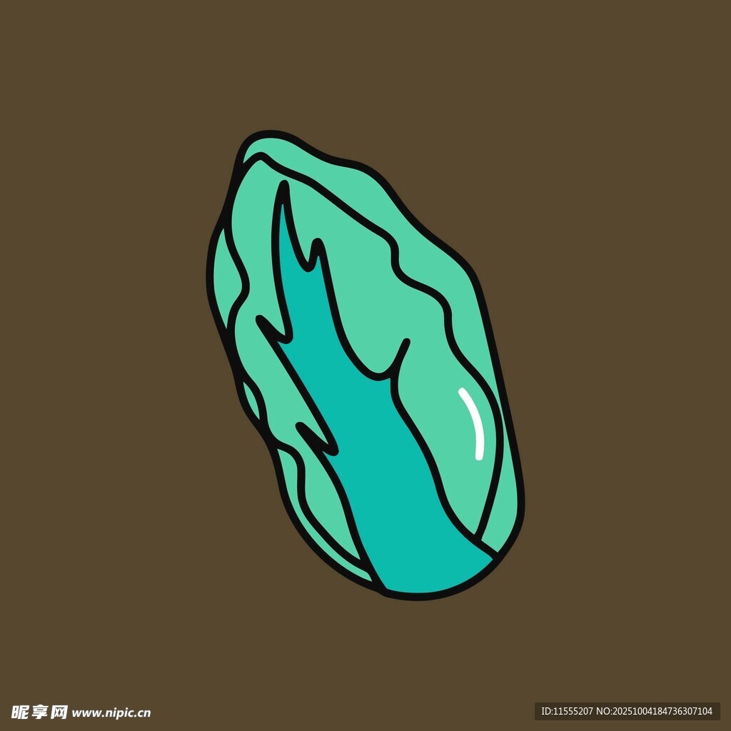 卡通风格的蓝绿色蔬菜