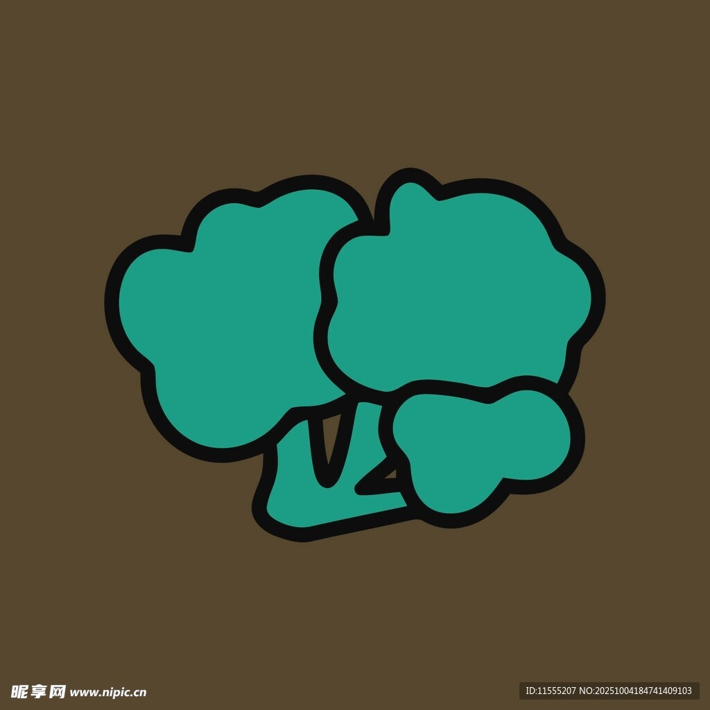 卡通西兰花图标设计