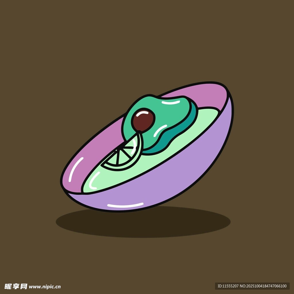 卡通风格飞碟造型物体