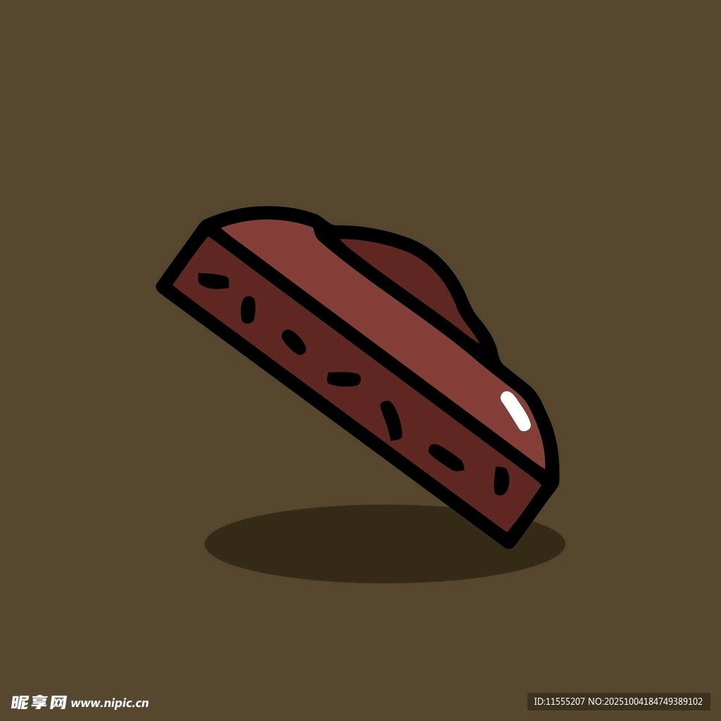 卡通风格的美味红肉块