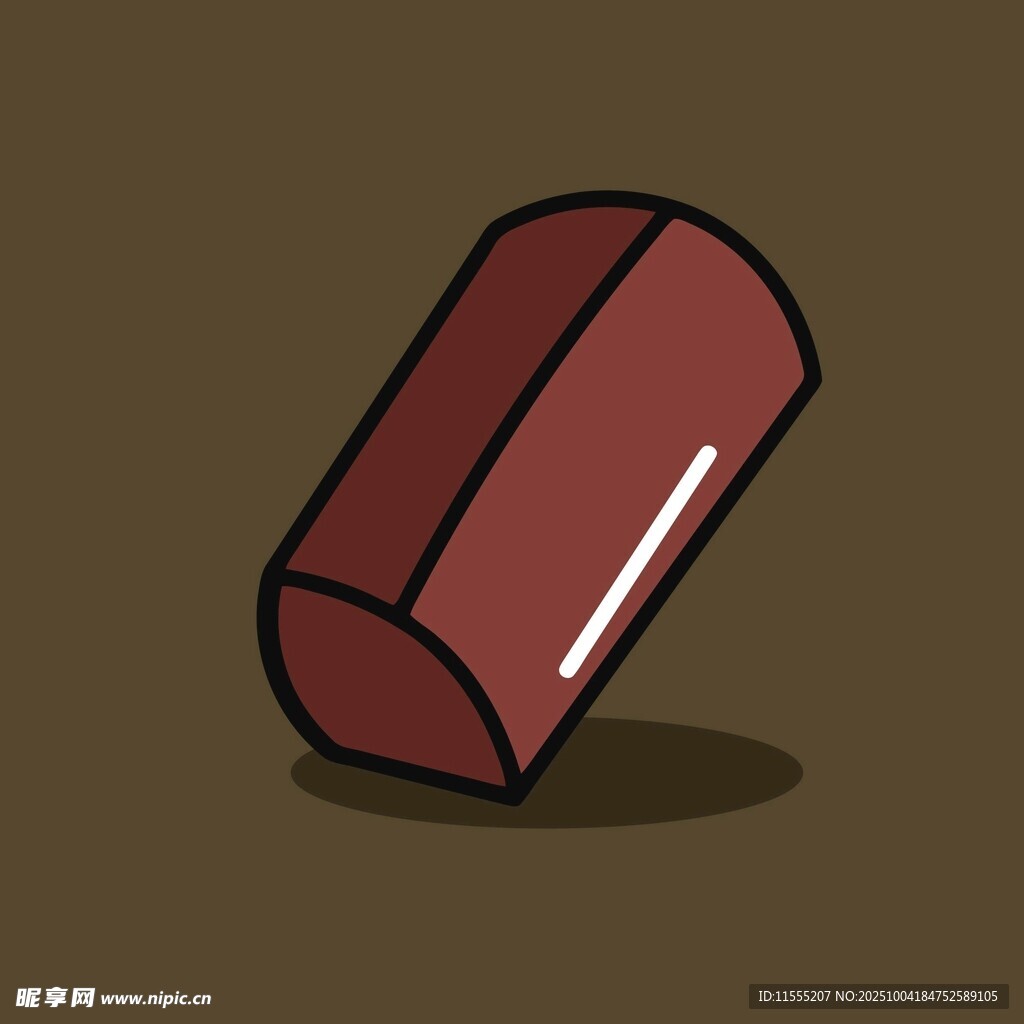 倾斜的红色圆柱体