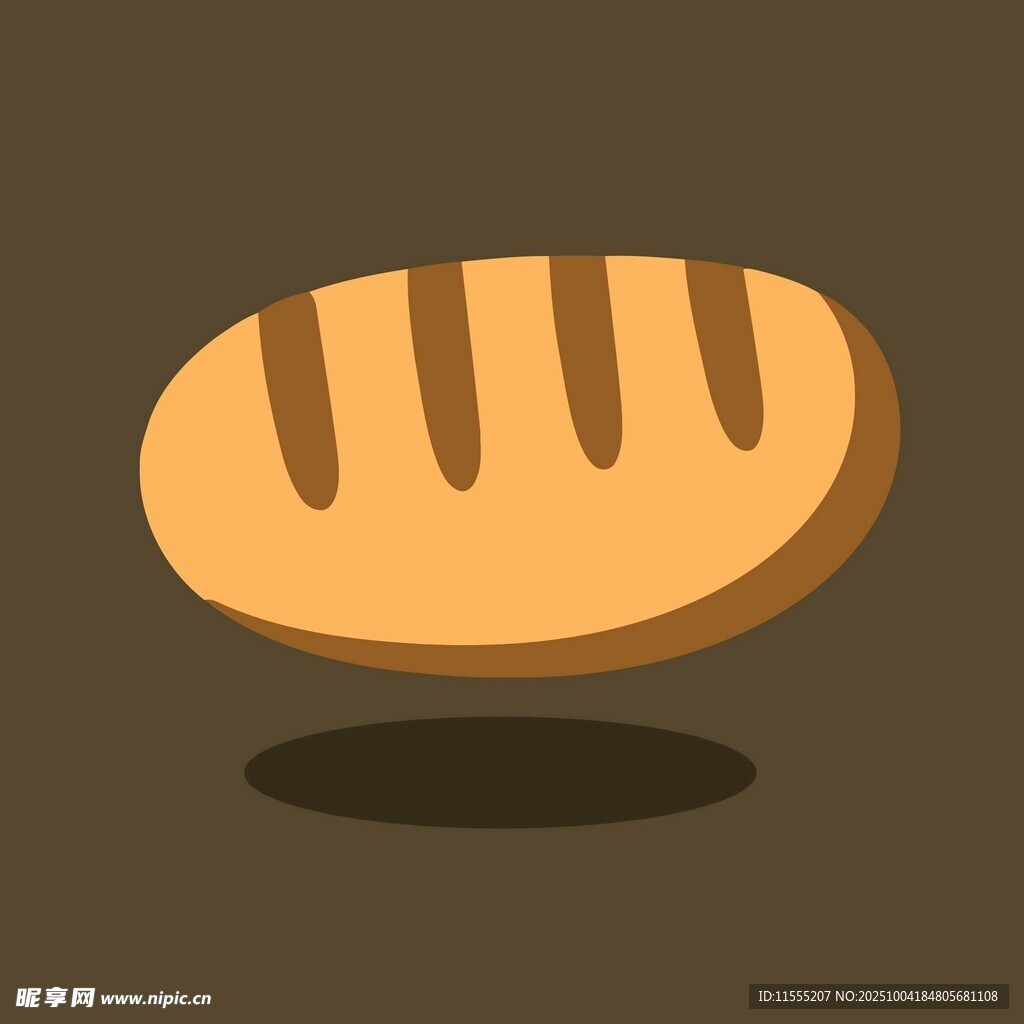 卡通风格的全麦面包