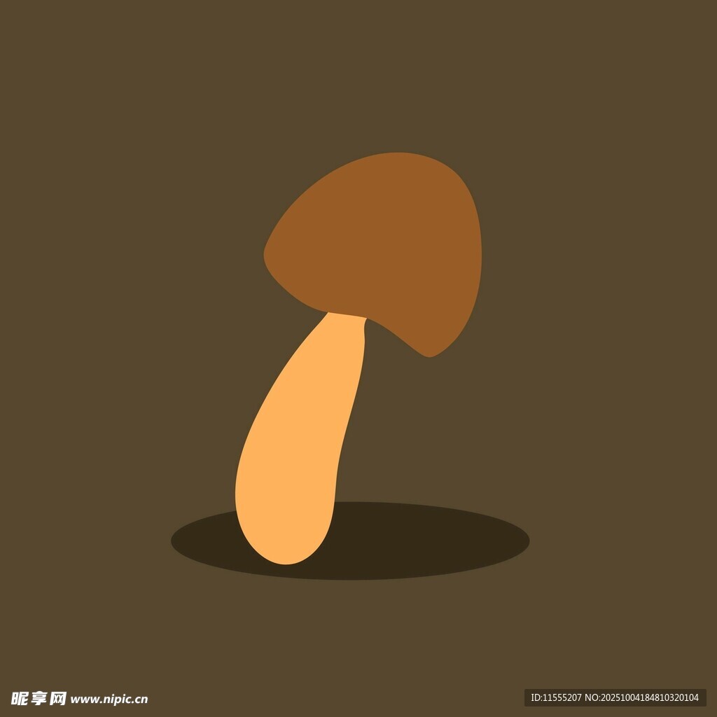 卡通风格棕色蘑菇插画