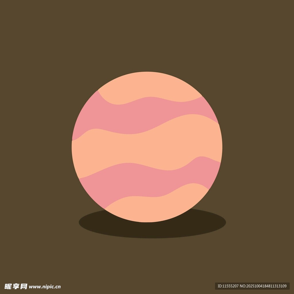 卡通风格的粉色星球