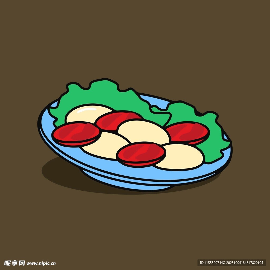 卡通风格的蔬菜摆盘