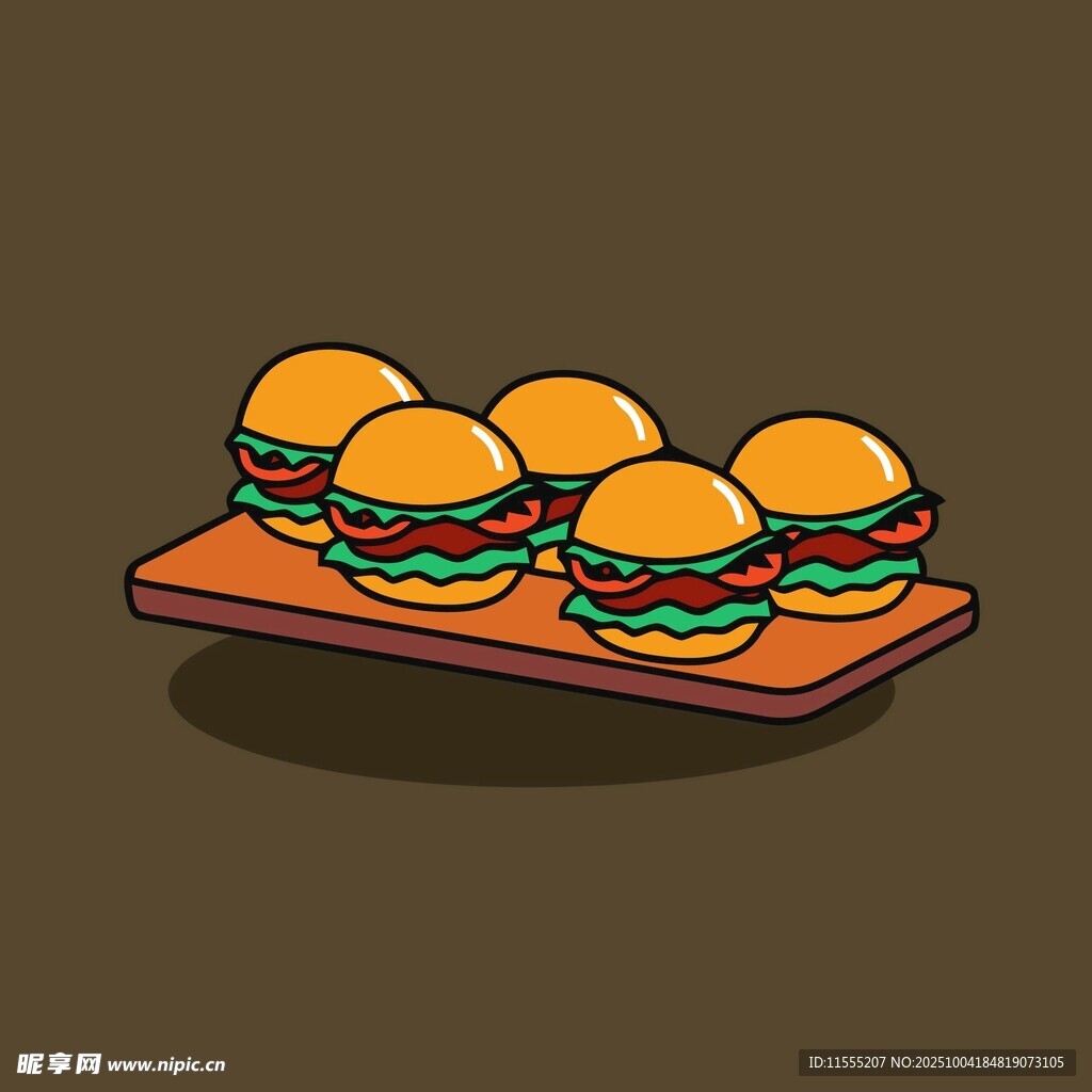 托盘上的美味汉堡