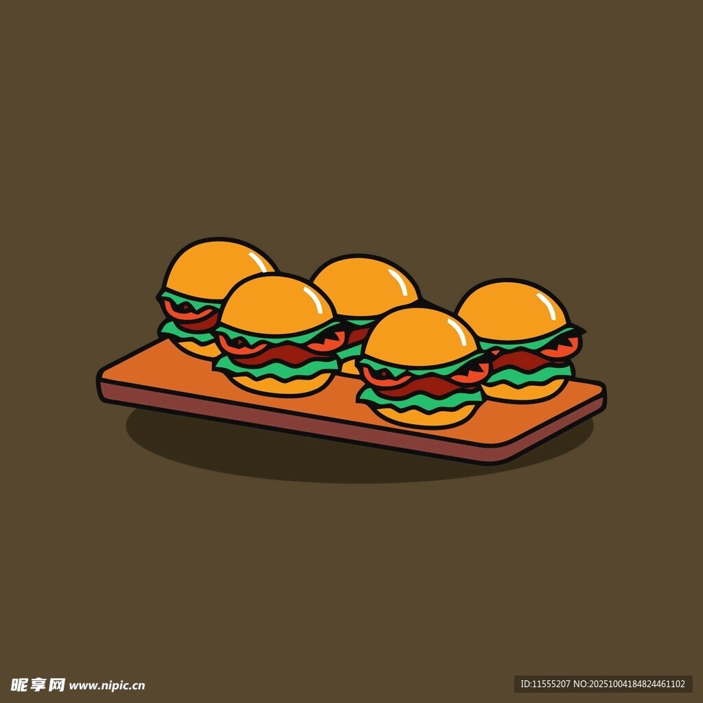托盘上的美味汉堡