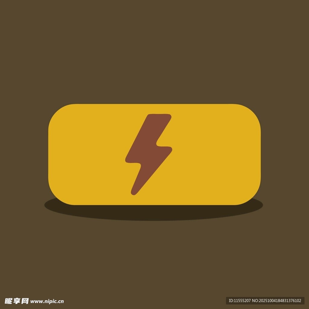 黄色闪电按钮图标