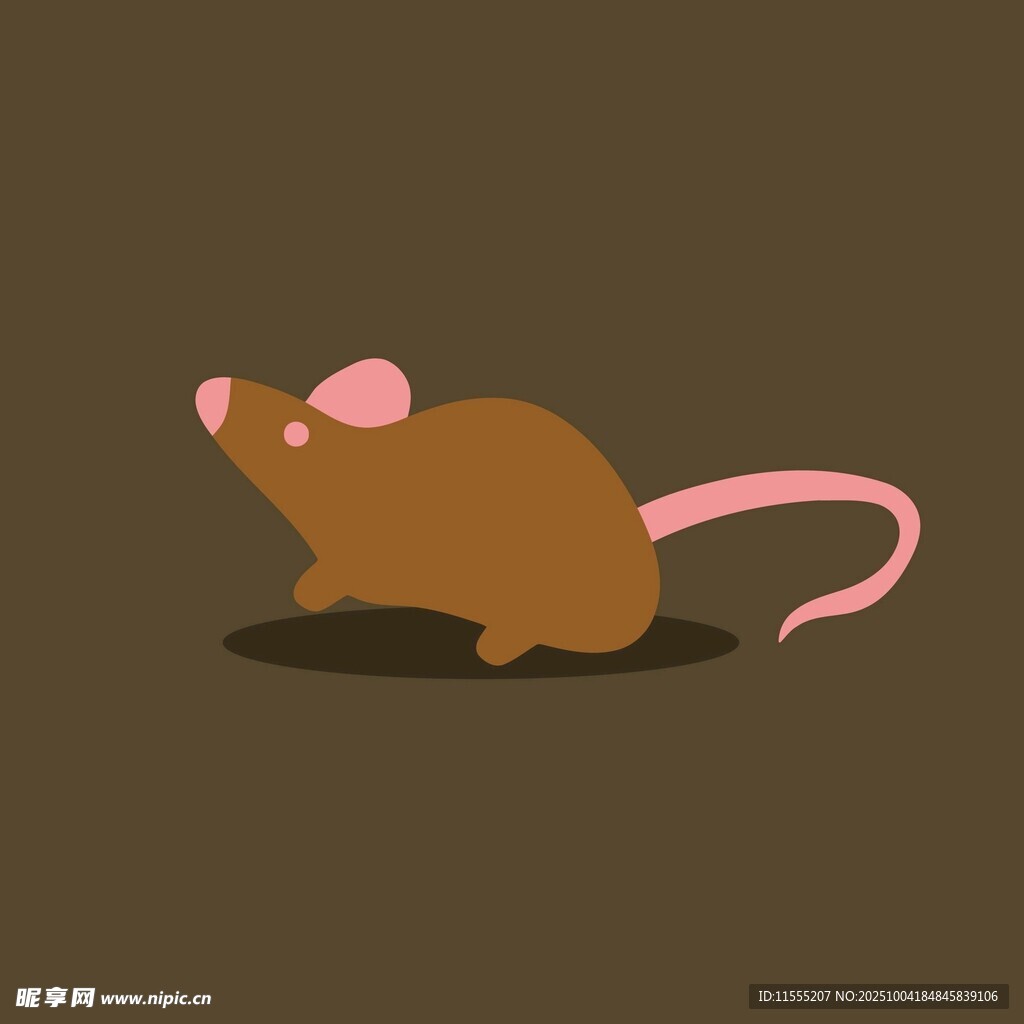 卡通棕色小老鼠形象