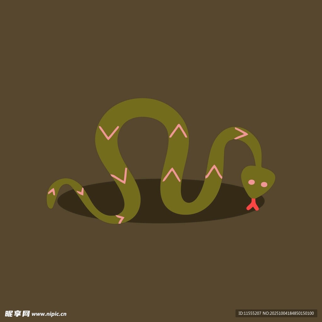 绿色卡通蛇吐信子