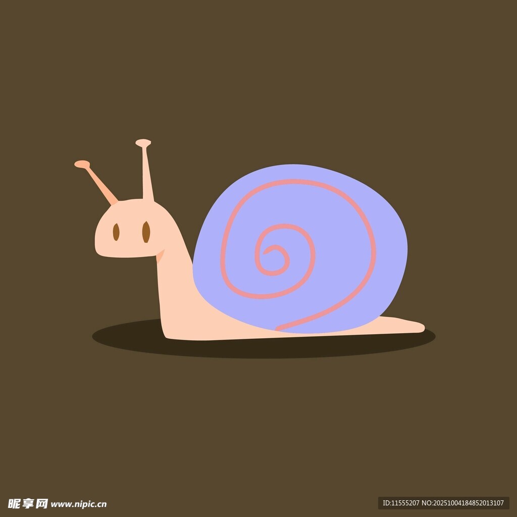 可爱卡通蜗牛形象插画