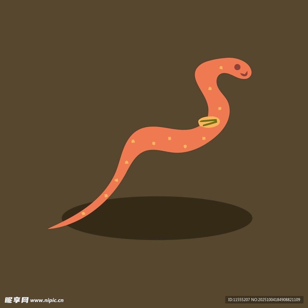卡通风格红色蛇形象